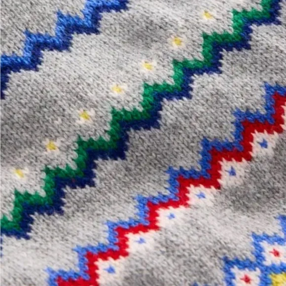 Boden Boys Fair Isle Sweater Grey Marl Size 7-8 yr New W Tags - Picture 4 of 6